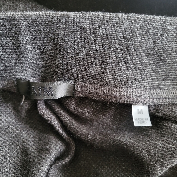 New ATM French Terry Pull-On Slim Fit Cropped Charcoal Jogger Sweatpants Medium - Picture 13 of 14